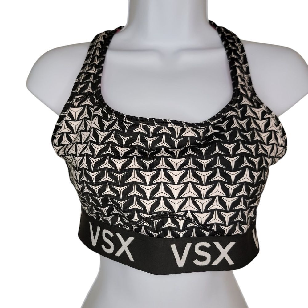 VSX Victoria's Secret Black and White Sports Bra Size Large